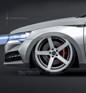 Skoda Superb Wagon 2020 glossy finish - all sides Car Mockup Template.psd