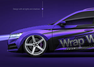 Skoda Superb Wagon 2020 glossy finish - all sides Car Mockup Template.psd