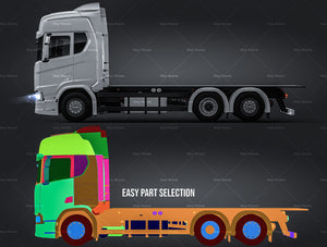 Scania R500 Highline Truck 2016 satin matt finish - all sides Car Mockup Template.psd