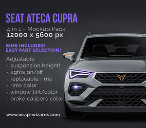 Seat Ateca Cupra glossy finish - all sides Car Mockup Template.psd