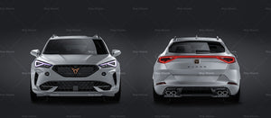 Seat Cupra Formentor 2021 satin matt finish - all sides Car Mockup Template.psd