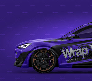 Seat Cupra Formentor 2021 satin matt finish - all sides Car Mockup Template.psd