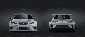 Seat Leon Cup Racer 2014 glossy finish - all sides Car Mockup Template.psd
