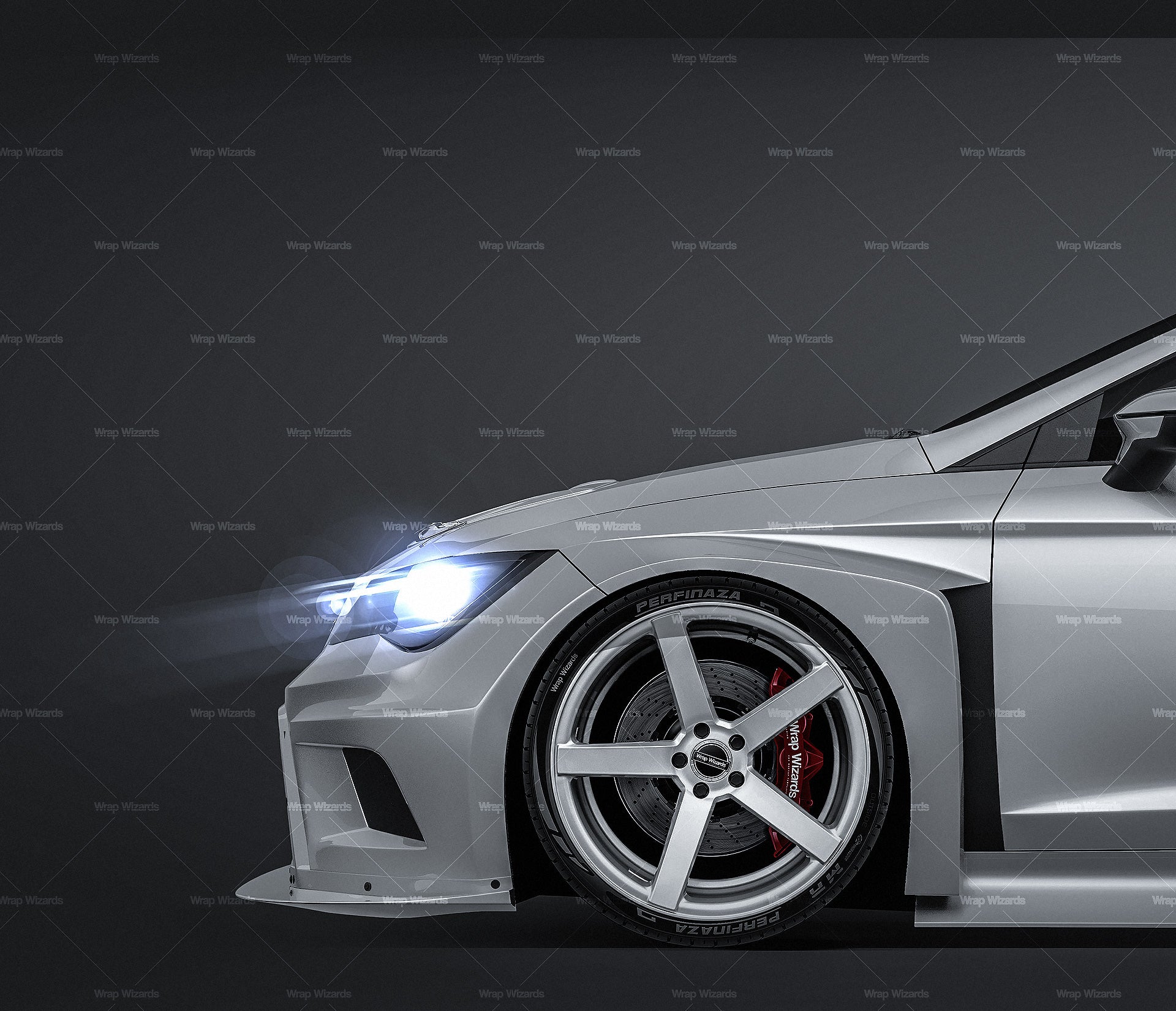 Seat Leon Cup Racer 2014 glossy finish - all sides Car Mockup Template.psd