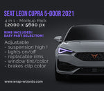 Seat Leon Cupra 5-door 2021 glossy finish - all sides Car Mockup Template.psd