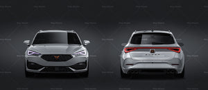 Seat Leon Sportstourer Cupra 2021 glossy finish - all sides Car Mockup Template.psd