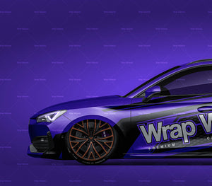 Seat Leon Sportstourer Cupra 2021 glossy finish - all sides Car Mockup Template.psd