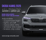 Skoda Kamiq 2020 glossy finish - all sides Car Mockup Template.psd