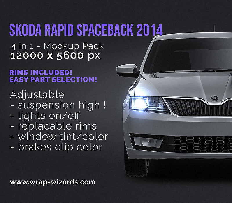 Skoda Rapid Spaceback 2014 - Car Mockup