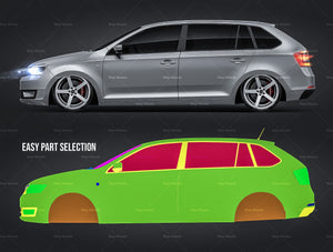 Skoda Rapid Spaceback 2014 glossy finish - all sides Car Mockup Template.psd