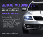 Skoda Octavia Combi 2013 glossy finish - all sides Car Mockup Template.psd