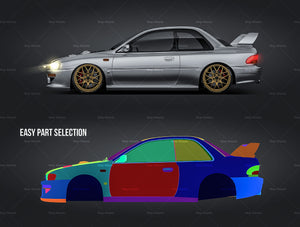 Subaru Impreza STi 22b GC8 WRC 1993-2000 glossy finish - all sides Car Mockup Template.psd