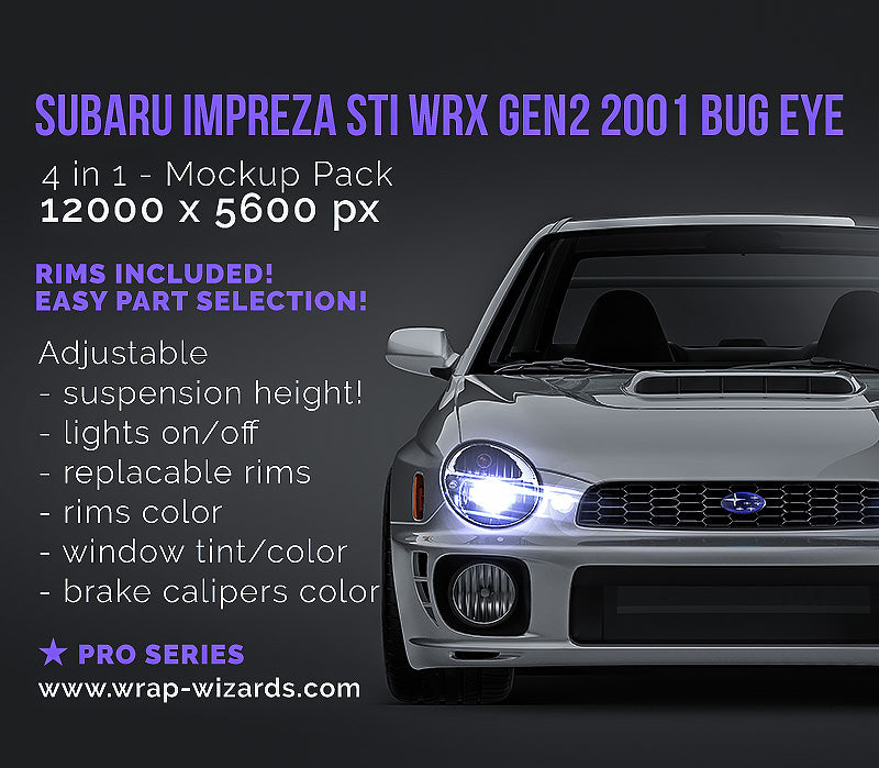 Subaru Impreza STi WRX Gen2 2001 Bug Eye - Car Mockup