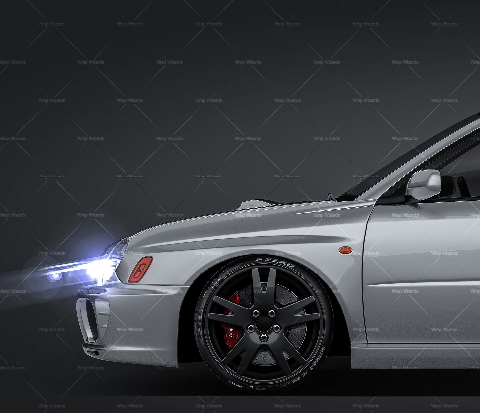 Sti Drop Eye Rear Subaru Impreza STi WRX Gen2 2001 Bug Eye - Car Mockup