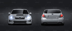 Subaru Impreza WRX STi 2010 Sedan glossy finish - all sides Car Mockup Template.psd