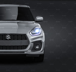 Suzuki Swift Sport 2018 glossy finish - all sides Car Mockup Template.psd