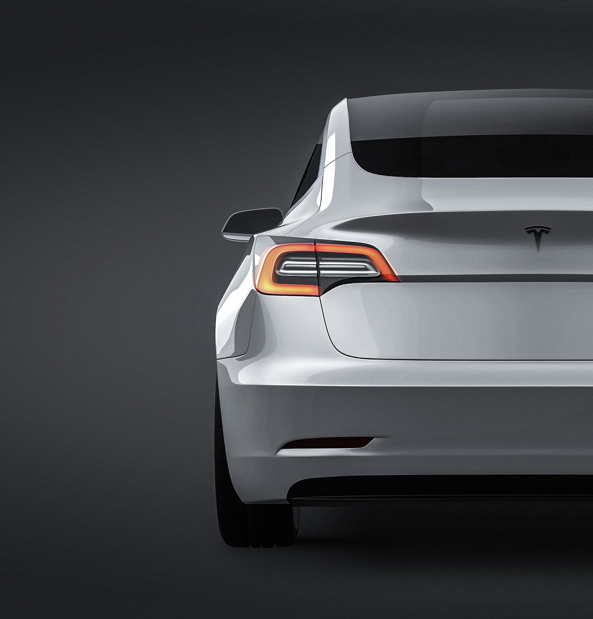Tesla Model 3 2018 glossy finish - all sides Car Mockup Template.psd