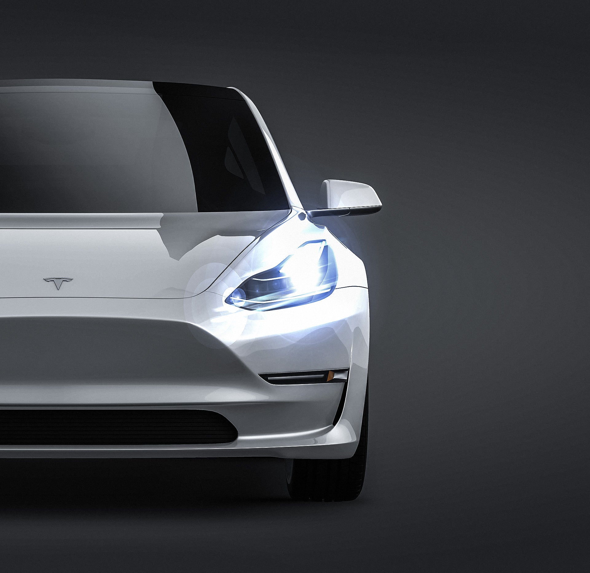 Tesla Model 3 2018 glossy finish - all sides Car Mockup Template.psd