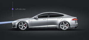 Tesla Model S glossy finish - all sides Car Mockup Template.psd