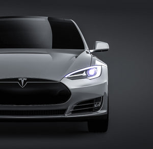 Tesla Model S glossy finish - all sides Car Mockup Template.psd