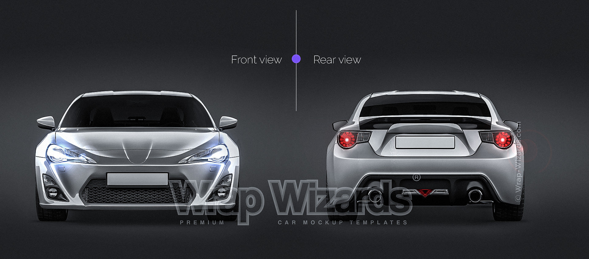 Toyota GT86 glossy finish - all sides Car Mockup Template.psd