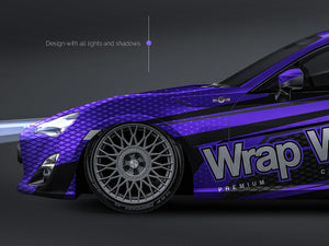 Toyota GT86 glossy finish - all sides Car Mockup Template.psd