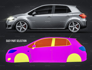 Toyota Auris 2007 glossy finish - all sides Car Mockup Template.psd