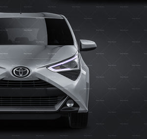 Toyota Aygo 2019 glossy finish - all sides Car Mockup Template.psd