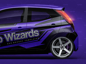 Toyota Aygo 2019 glossy finish - all sides Car Mockup Template.psd