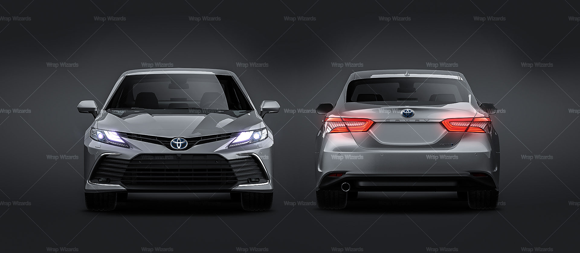Toyota Camry 2023 glossy finish - all sides Car Mockup Template.psd