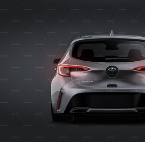 Toyota Corolla Hatchback 2021 glossy finish - all sides Car Mockup Template.psd