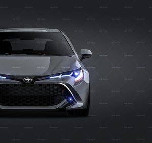 Toyota Corolla Hatchback 2021 glossy finish - all sides Car Mockup Template.psd