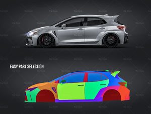 Toyota GR Corolla 2023 glossy finish - all sides Car Mockup Template.psd