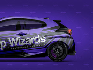 Toyota GR Yaris 2020 glossy finish - all sides Car Mockup Template.psd