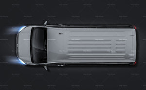 Toyota HiAce Commuter Bus passenger van SLWB glossy finish - all sides Car Mockup Template.psd