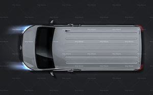 Toyota Hiace L1H1 2022 panel van glossy finish - all sides Car Mockup Template.psd