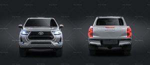 Toyota Hilux Double Cab 2020 glossy finish - all sides Car Mockup Template.psd