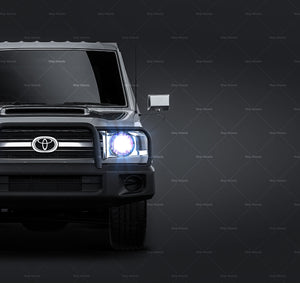 Toyota Land Cruiser (VDJ79R) Double Cab with UTE toolbox glossy finish - all sides Car Mockup Template.psd