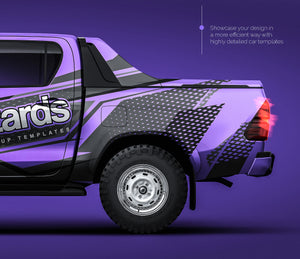 Toyota Hilux Revo Rocco 2018 glossy finish - all sides Car Mockup Template.psd