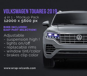 Volkswagen Touareg 2019 glossy finish - all sides Car Mockup Template.psd