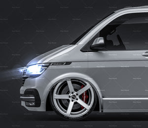Volkswagen Transporter T6.1 2020 glossy finish - all sides Car Mockup Template.psd