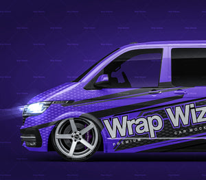 Volkswagen Transporter T6.1 2020 glossy finish - all sides Car Mockup Template.psd