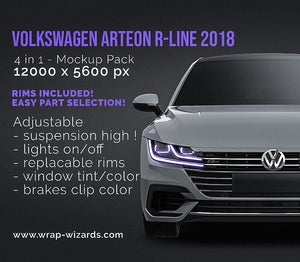 Volkswagen Arteon R-Line 2018 glossy finish - all sides Car Mockup Template.psd