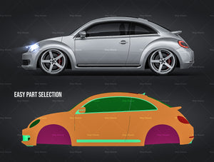 Volkswagen Beetle 2012 glossy finish - all sides Car Mockup Template.psd