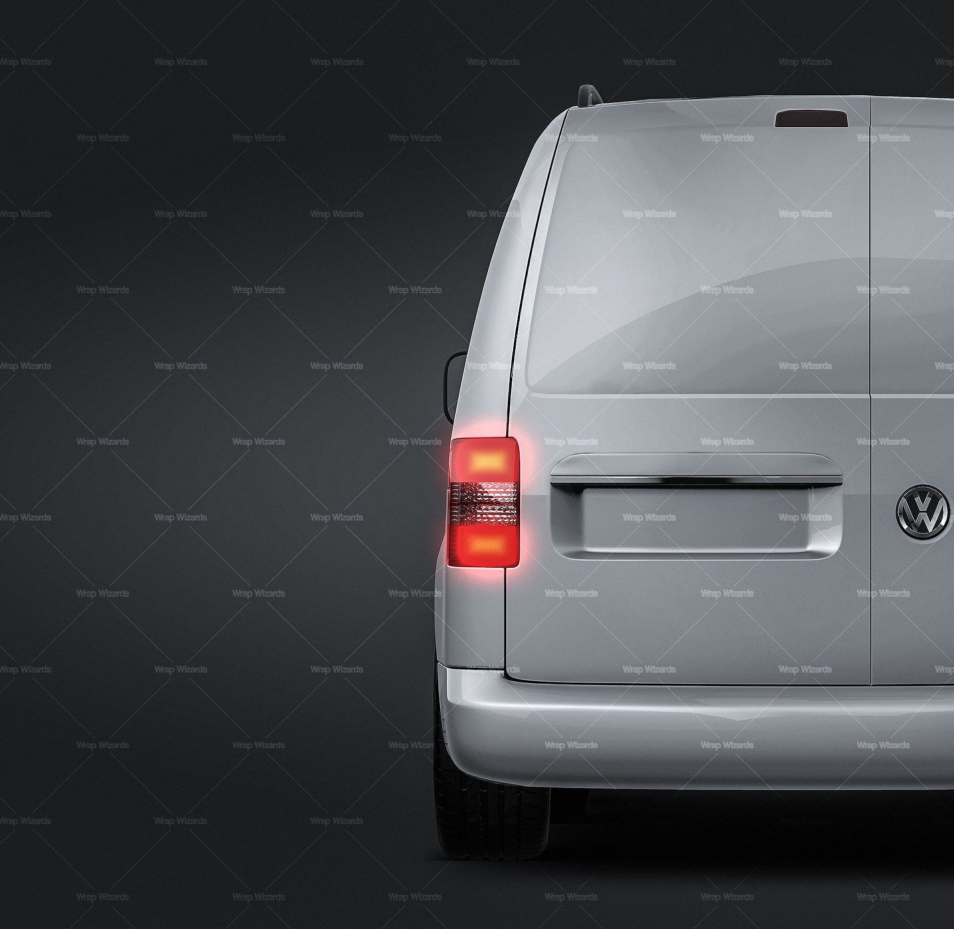 Volkswagen Caddy III Facelift (2011) without windows glossy finish - all sides car mockup template.psd
