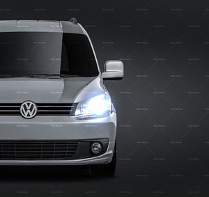 Volkswagen Caddy III Facelift (2011) without windows glossy finish - all sides car mockup template.psd