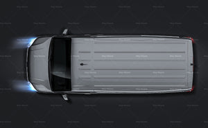 Volkswagen Crafter L2H1 2021 panel van with+without rear window glossy finish - all sides Car Mockup Template.psd
