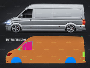 Volkswagen Crafter Long High Roof L2H2 2019 glossy finish - all sides Car Mockup Template.psd