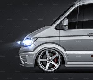 Volkswagen Crafter Long High Roof L2H2 2019 glossy finish - all sides Car Mockup Template.psd