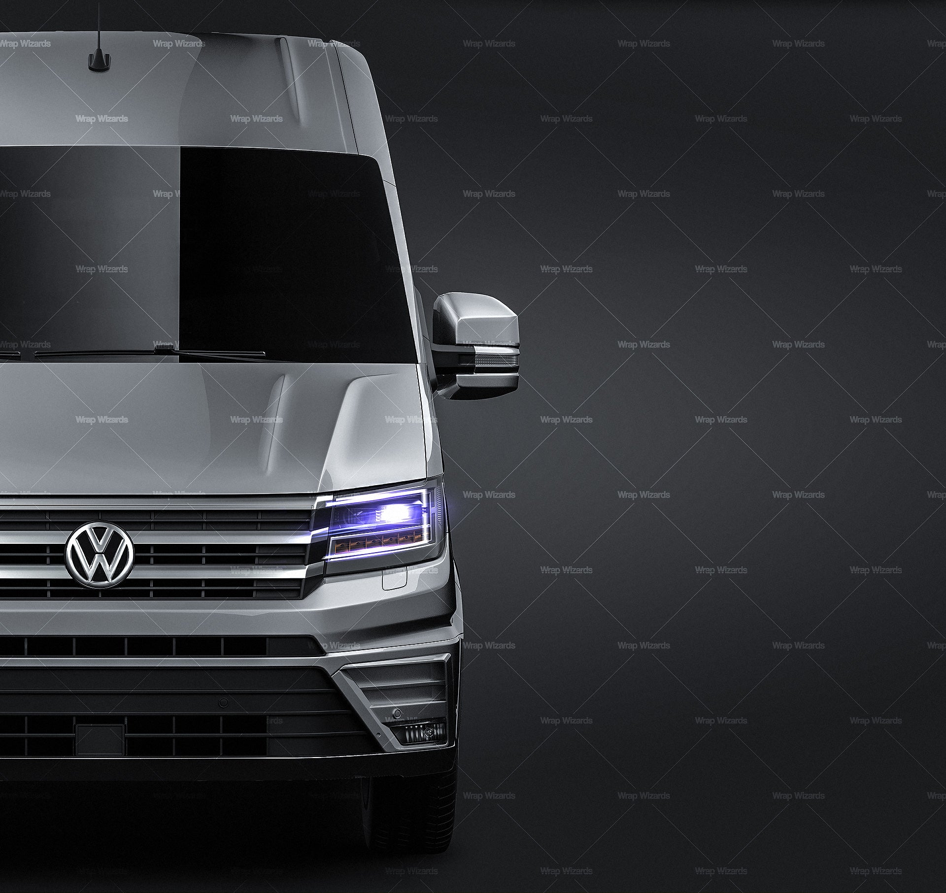 Volkswagen Crafter Medium High Roof L1H2 2019 glossy finish - all sides Car Mockup Template.psd